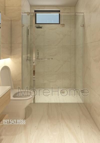 Vách kính nhà tắm chung cư  Mandarin Garden 2 tại Tân Mai